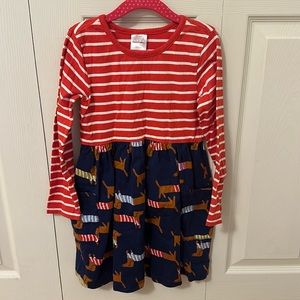 Hanna Anderson red/white and blue dog dress size 5